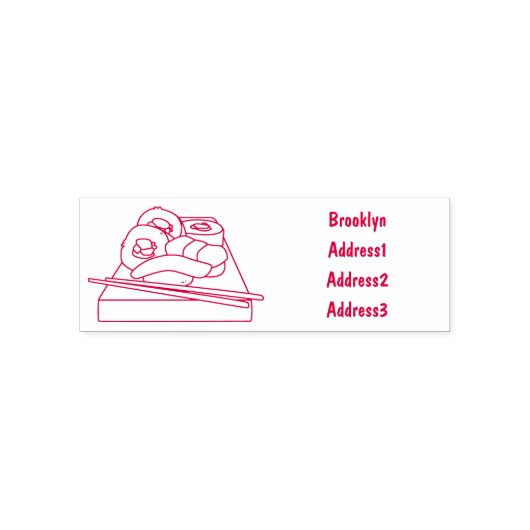 Sushi-Cartoon-Abbildung Permastempel (Design)