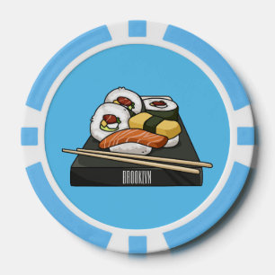 Sushi-Cartoon-Abbildung Pokerchips