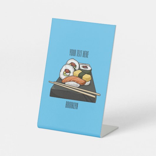 Sushi-Cartoon-Abbildung Sockelschild (Vorderseite)