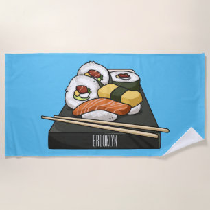 Sushi-Cartoon-Abbildung Strandtuch