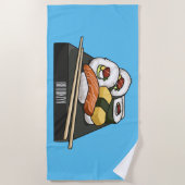 Sushi-Cartoon-Abbildung Strandtuch (Vorderseite)
