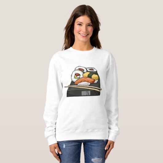 Sushi-Cartoon-Abbildung Sweatshirt (Vorne ganz)
