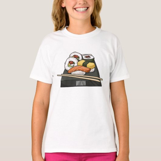 Sushi-Cartoon-Abbildung T-Shirt (Vorderseite)