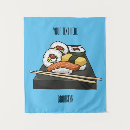 Sushi-Cartoon-Abbildung Wandteppich (Vorderseite)