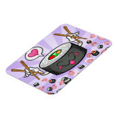 Sushi Cartoon Character Eating Lot of Shrimp Magnet (Linke Seite)