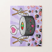 Sushi-Cartoon-Charakter, der Lose Garnele isst Puzzle (Vertikal)