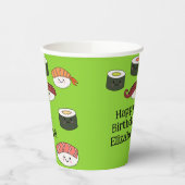 Sushi Cartoon Kawaii Niedlich Kindergeburtstag Par Pappbecher (Links)