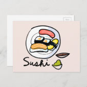 Sushi Cartoon niedlich japanische Sushi-Küche Postkarte (Vorne/Hinten)