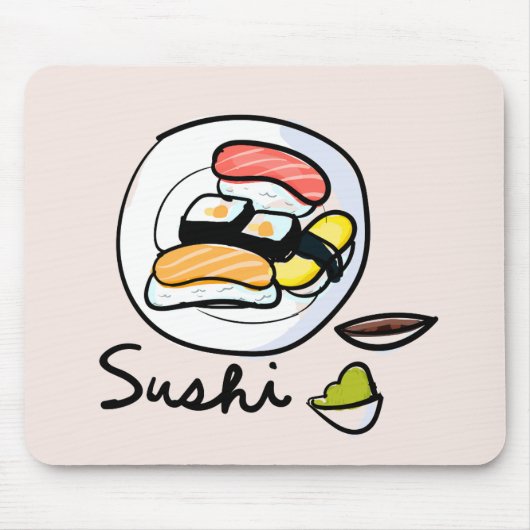 Sushi Cartoon niedliche japanische Kunst Mousepad (Vorne)