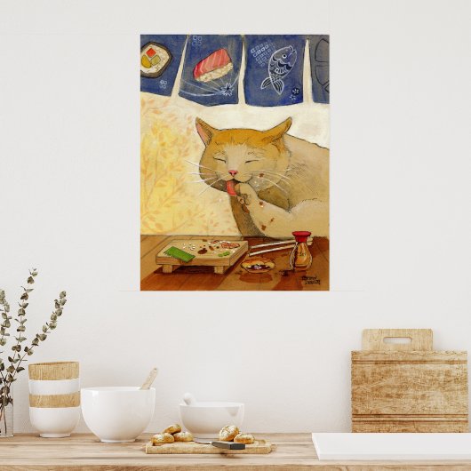 Sushi Cat Alle Fertig Poster (Küche)