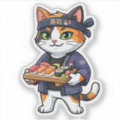 Sushi Cat Aufkleber (Vorderseite)
