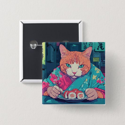 SUSHI CAT BUTTON (Vorne & Hinten)
