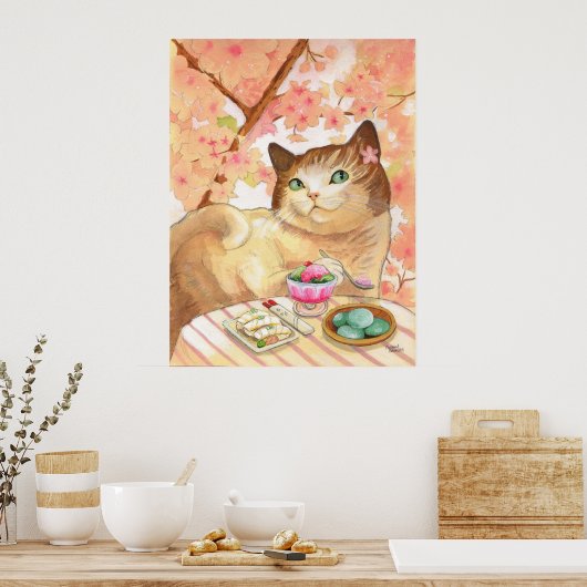 Sushi Cat Dessert First Poster (Küche)