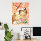 Sushi Cat Dessert First Poster (Heimbüro)