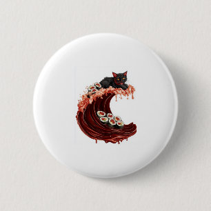Sushi Cat Dreams � Quirky Japanese Food Kitty Button