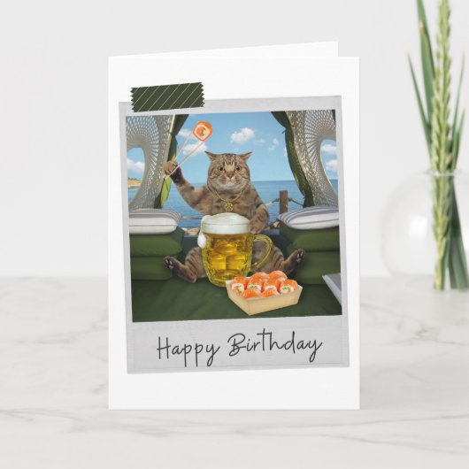 Sushi Cat Funny Birthday Card Karte (Vorderseite)