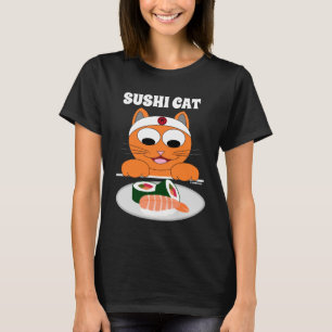 SUSHI CAT Ginger Kitty mit Sushi Funny T-Shirt