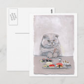Sushi Cat Herr Grumps ©CSiravo Postkarte (Vorne/Hinten)