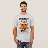SUSHI CAT Japanisch Samurai Cat T-Shirt (Vorne ganz)
