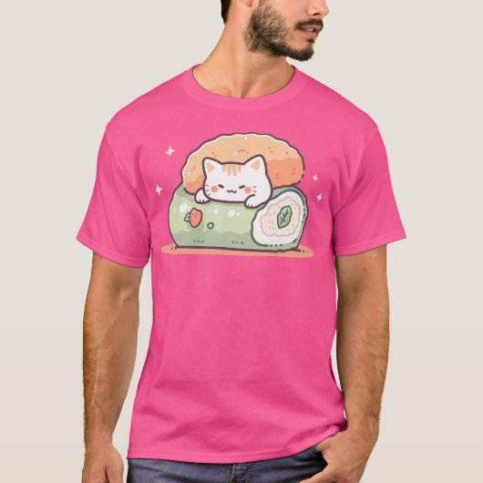 Sushi Cat Kawaii T-Shirt (Vorderseite)