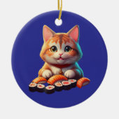 Sushi Cat Keramik Ornament (Vorne)