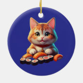 Sushi Cat Keramik Ornament (Hinten)