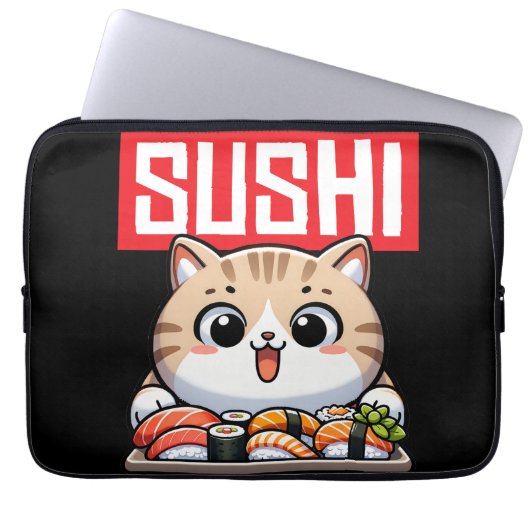 Sushi Cat Laptopschutzhülle (Vorderseite)