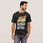 Sushi Cat macht alles besser zum japanischen Resta T-Shirt (Vorne ganz)