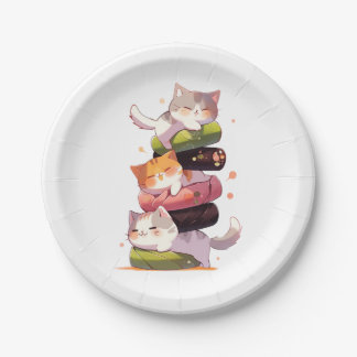 Sushi Cat Miaw | Japanischer Anime Pappteller