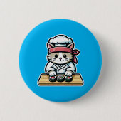 Sushi Cat - Niedliche und lustige Katze Pinakothek Button (Vorderseite)