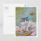 Sushi Cat Picnic Supare Postkarte (Vorne/Hinten)