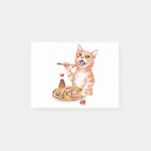 Sushi Cat Post-it Klebezettel (Vorderseite)