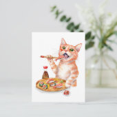 Sushi Cat Postkarte (Stehend Vorderseite)