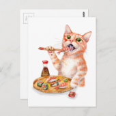 Sushi Cat Postkarte (Vorne/Hinten)