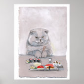 Sushi Cat Print - Mr. Grumps Poster (Vorne)