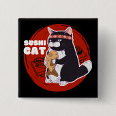 Sushi Cat, Samurai Cat Chonky Cat Button (Vorderseite)