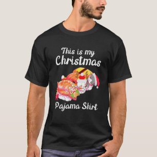Sushi Cat Santa Niedlich Das ist mein Weihnachtspa T-Shirt