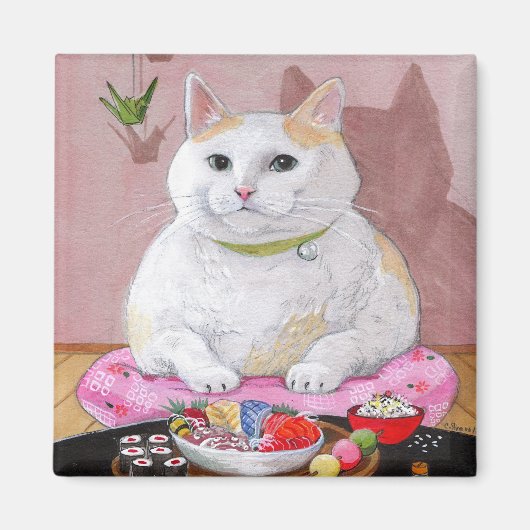 Sushi Cat Sashimi Sweetie Magnet (Vorne)