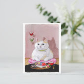 Sushi Cat Sashimi Sweetie Postkarte (Stehend Vorderseite)