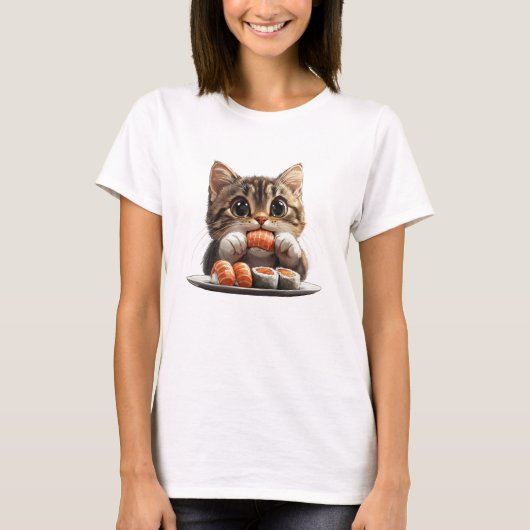 Sushi Cat Shirt, Food Cat Shirt (Vorderseite)