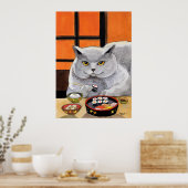 Sushi Cat Später Nachmittagsjause Poster (Küche)