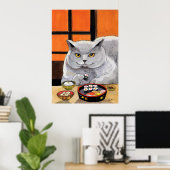 Sushi Cat Später Nachmittagsjause Poster (Heimbüro)