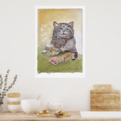 Sushi Cat Tempura Udon Poster (Küche)
