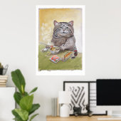 Sushi Cat Tempura Udon Poster (Heimbüro)