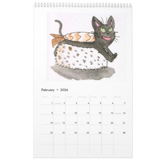 Sushi Cats Calendar Kalender (Feb 2026)