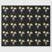 Sushi Cats Funny Sushi Pun Dark BG Geschenkpapier (Flach)