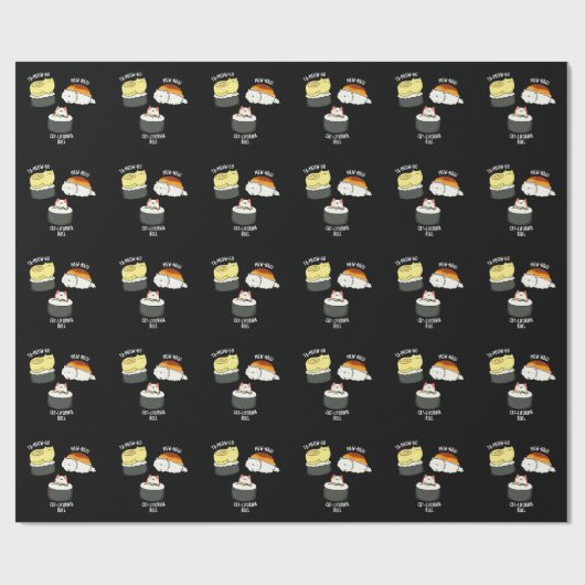 Sushi Cats Funny Sushi Pun Dark BG Geschenkpapier (Flach)