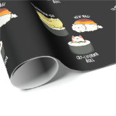 Sushi Cats Funny Sushi Pun Dark BG Geschenkpapier (Rolleneckpunkt)