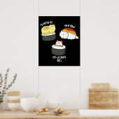 Sushi Cats Funny Sushi Pun Dark BG Poster (Küche)