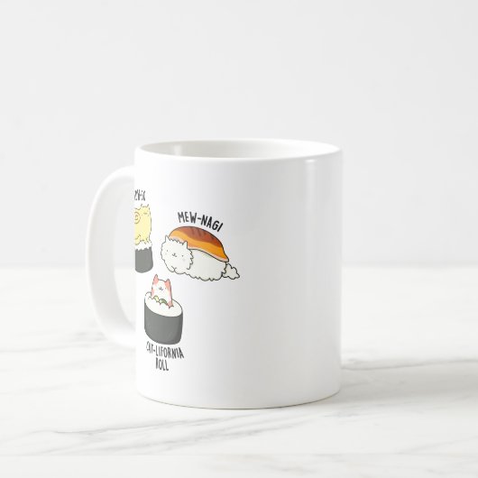 Sushi Cats Funny Sushi Pun Kaffeetasse (Vorderseite Links)